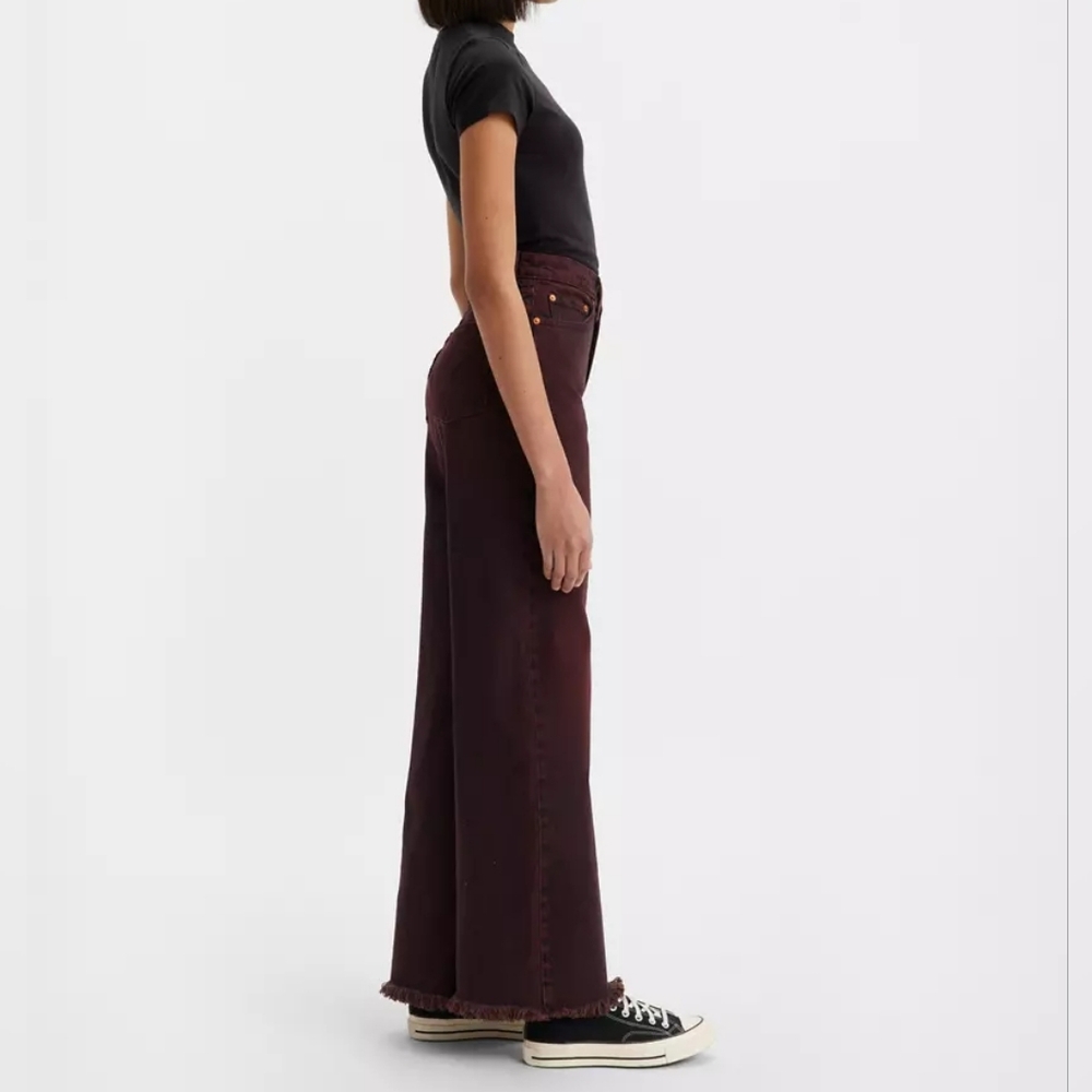 LEVI'S RIBCAGE WIDE LEG WOMEN'S JEANS cherry cordial- red sz 32, 31, 30 nwt - Picture 6 of 13